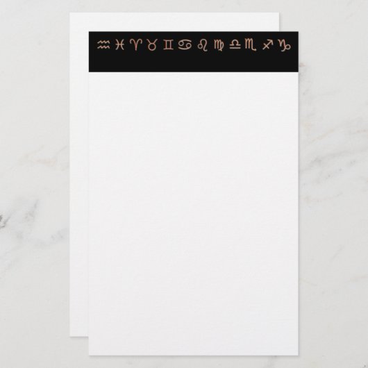 Zodiac Stationery Briefpapier (Vorne/Hinten)