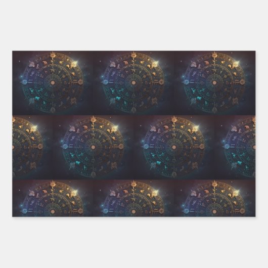 Zodiac-Sternsymbol Geschenkpapier Set (Vorderseite 3)