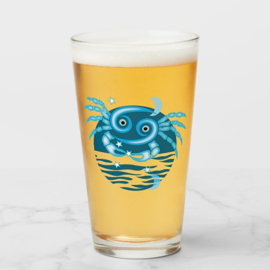 Zodiac-Sternzeichen - Krebszeichen Glas (Vorne (Gefüllt))