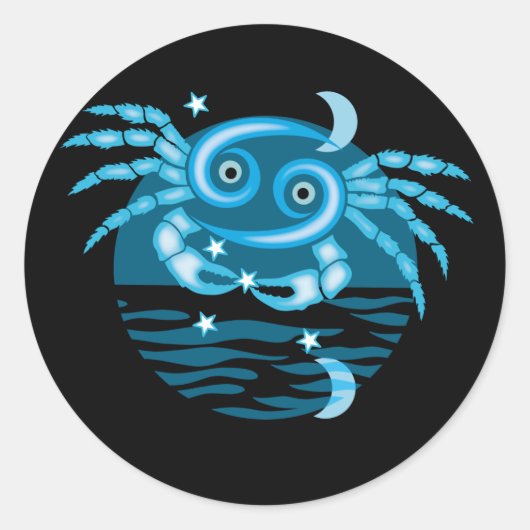 Zodiac-Sternzeichen - Krebszeichen Runder Aufkleber (Vorderseite)