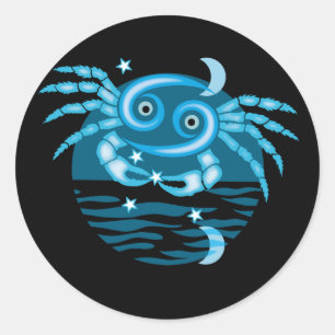 Zodiac-Sternzeichen - Krebszeichen Runder Aufkleber