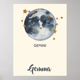 Zodiac Sternzeichen Zwillinge Kinderzimmer Wandkun Poster