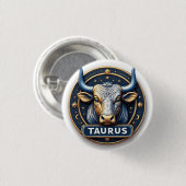 ♉ Zodiac Stier Gold Emblem Aura  ♉ Button (Vorne & Hinten)