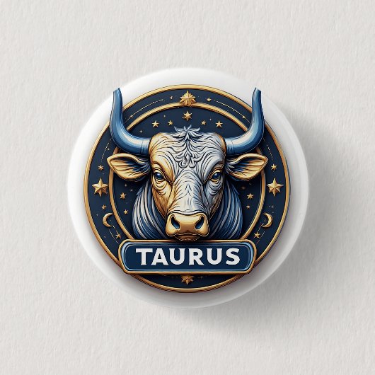 ♉ Zodiac Stier Gold Emblem Aura  ♉ Button (Vorderseite)