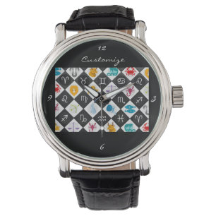 Zodiac Sun Sign Astrologie Kalender Thunder_Cove  Armbanduhr