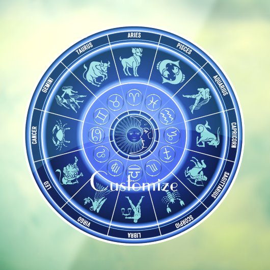 Zodiac Sun Sign Astrologie Kalender Thunder_Cove Fensteraufkleber (Blatt 3)