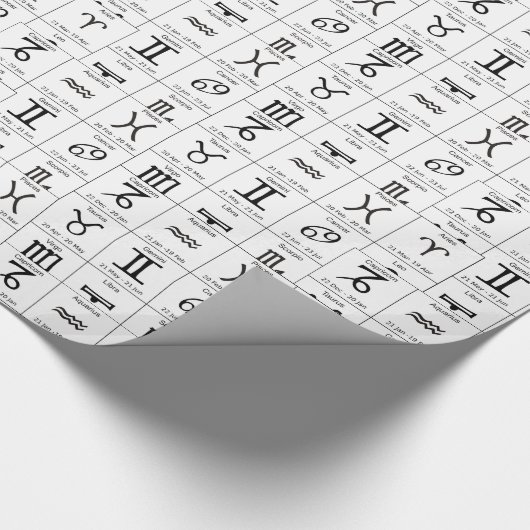 Zodiac Sun Sign Astrologie Kalender Thunder_Cove Geschenkpapier (Ecke)