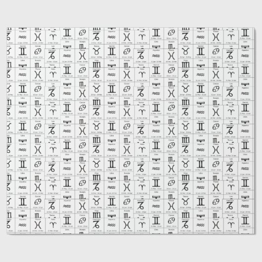 Zodiac Sun Sign Astrologie Kalender Thunder_Cove Geschenkpapier (Flach)