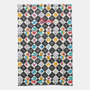 Zodiac Sun Sign Astrologie Kalender Thunder_Cove  Geschirrtuch