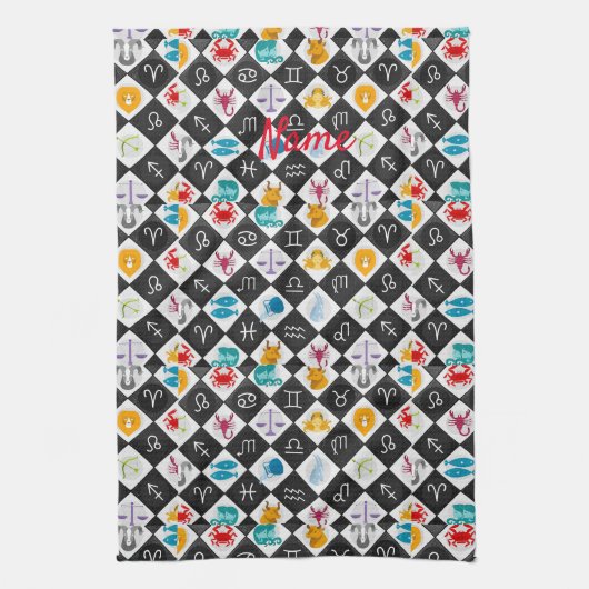 Zodiac Sun Sign Astrologie Kalender Thunder_Cove  Geschirrtuch (Vertikal)