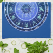 Zodiac Sun Sign Astrologie Kalender Thunder_Cove Geschirrtuch (Gefaltet)