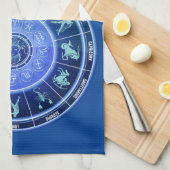 Zodiac Sun Sign Astrologie Kalender Thunder_Cove Geschirrtuch (Viertel Falte)