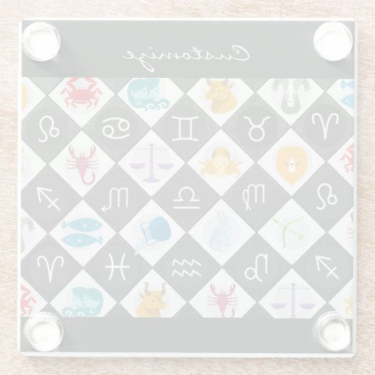 Zodiac Sun Sign Astrologie Kalender Thunder_Cove Glasuntersetzer (Rückseite)