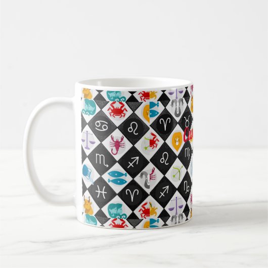 Zodiac Sun Sign Astrologie Kalender Thunder_Cove Kaffeetasse (Links)