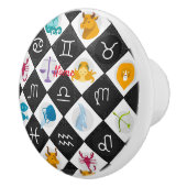 Zodiac Sun Sign Astrologie Kalender Thunder_Cove Keramikknauf (Rechts)