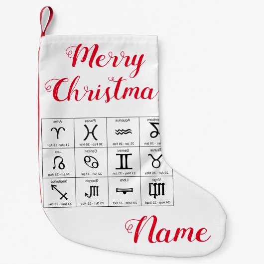 Zodiac Sun Sign Astrologie Kalender Thunder_Cove Kleiner Weihnachtsstrumpf (Vorderseite)