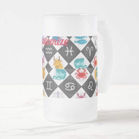 Zodiac Sun Sign Astrologie Kalender Thunder_Cove Mattglas Bierglas (VorderseiteRechts)