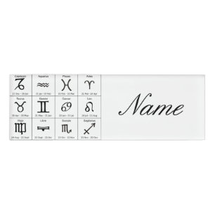 Zodiac Sun Sign Astrologie Kalender Thunder_Cove Namenschild