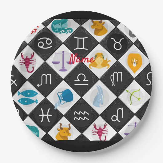 Zodiac Sun Sign Astrologie Kalender Thunder_Cove Pappteller (Vorderseite)