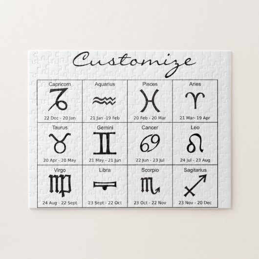 Zodiac Sun Sign Astrologie Kalender Thunder_Cove Puzzle (Horizontal)