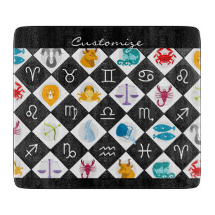 Zodiac Sun Sign Astrologie Kalender Thunder_Cove Schneidebrett
