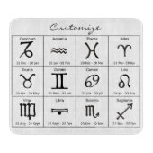 Zodiac Sun Sign Astrologie Kalender Thunder_Cove Schneidebrett (Vorderseite)