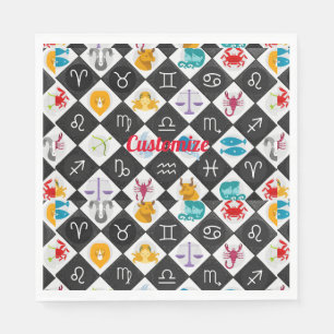 Zodiac Sun Sign Astrologie Kalender Thunder_Cove Serviette