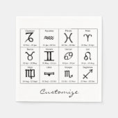 Zodiac Sun Sign Astrologie Kalender Thunder_Cove Serviette (Vorderseite)