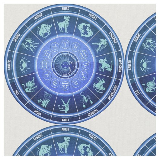 Zodiac Sun Sign Astrologie Kalender Thunder_Cove Stoff (Nahaufnahme)