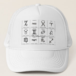 Zodiac Sun Sign Astrologie Kalender Thunder_Cove Truckerkappe