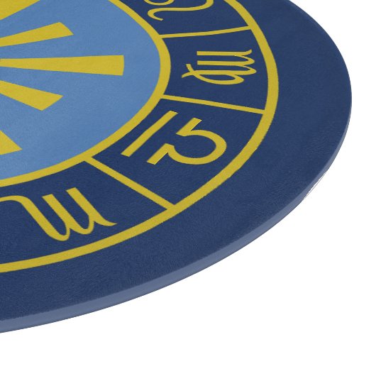 Zodiac Sun Wheel+Astrologische Symbole Gold+Blues Schneidebrett (Ecke)