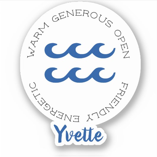 Zodiac Symbol Aquarius Aufkleber (Vorderseite)