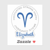 Zodiac Symbol Aries Aufkleber (Blatt)