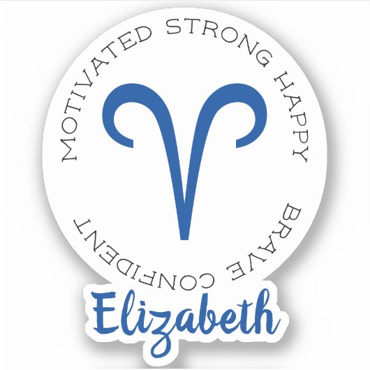 Zodiac Symbol Aries Aufkleber (Vorderseite)