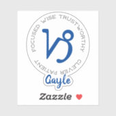 Zodiac Symbol Capricorn Aufkleber (Blatt)