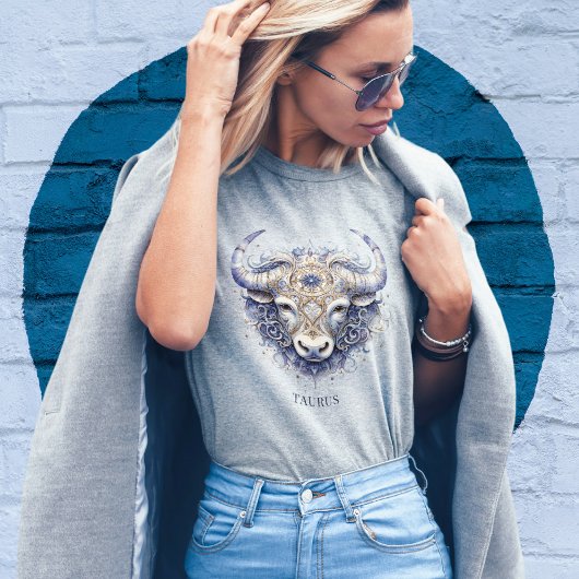 Zodiac Symbol Celestial Bull Fantasy Taurus Womens T-Shirt