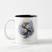 Zodiac Symbol Celestial Fantasy Fisces Zweifarbige Tasse (Links)