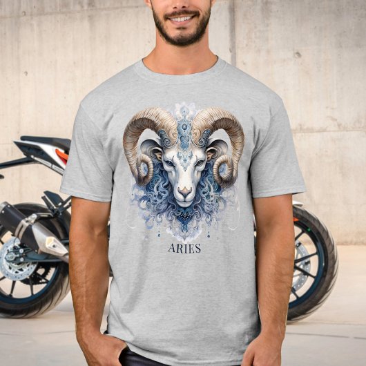 Zodiac Symbol Celestial Ram Fantasy Aries Mens T-Shirt