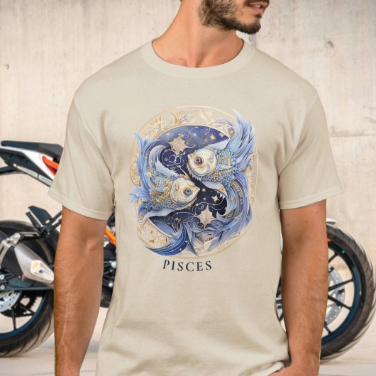 Zodiac Symbol Fish Celestis Fantasy Fisces Mens T-Shirt