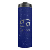 Zodiac-Symbol für Krebs in Deep Midnight Blue Thermosbecher (Vorderseite)