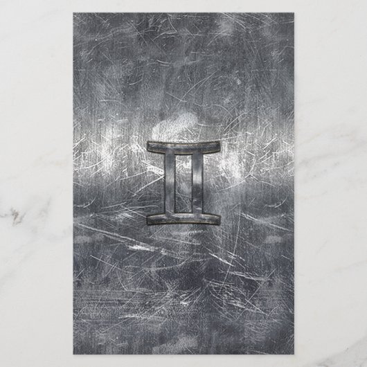 Zodiac-Symbol in Grunge Beändigter Stil Briefpapier (Vorderseite)