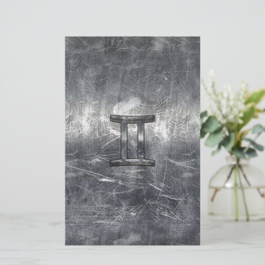 Zodiac-Symbol in Grunge Beändigter Stil Briefpapier (Stehend Vorderseite)