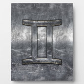 Zodiac-Symbol in Grunge Beändigter Stil Fotoplatte (Vorderseite)