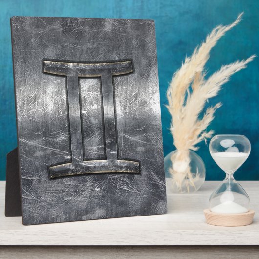 Zodiac-Symbol in Grunge Beändigter Stil Fotoplatte (Seite)