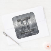 Zodiac-Symbol in Grunge Beändigter Stil Quadratischer Aufkleber (Umschlag)