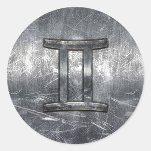 Zodiac-Symbol in Grunge Beändigter Stil Runder Aufkleber
