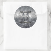 Zodiac-Symbol in Grunge Beändigter Stil Runder Aufkleber (Tasche)