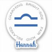 Zodiac Symbol Libra Aufkleber (Vorderseite)