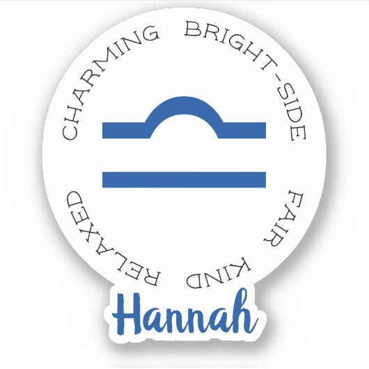 Zodiac Symbol Libra Aufkleber (Vorderseite)