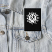 Zodiac-Symbol mit schwarzen Sternen und Weiß Button (Insitu)
